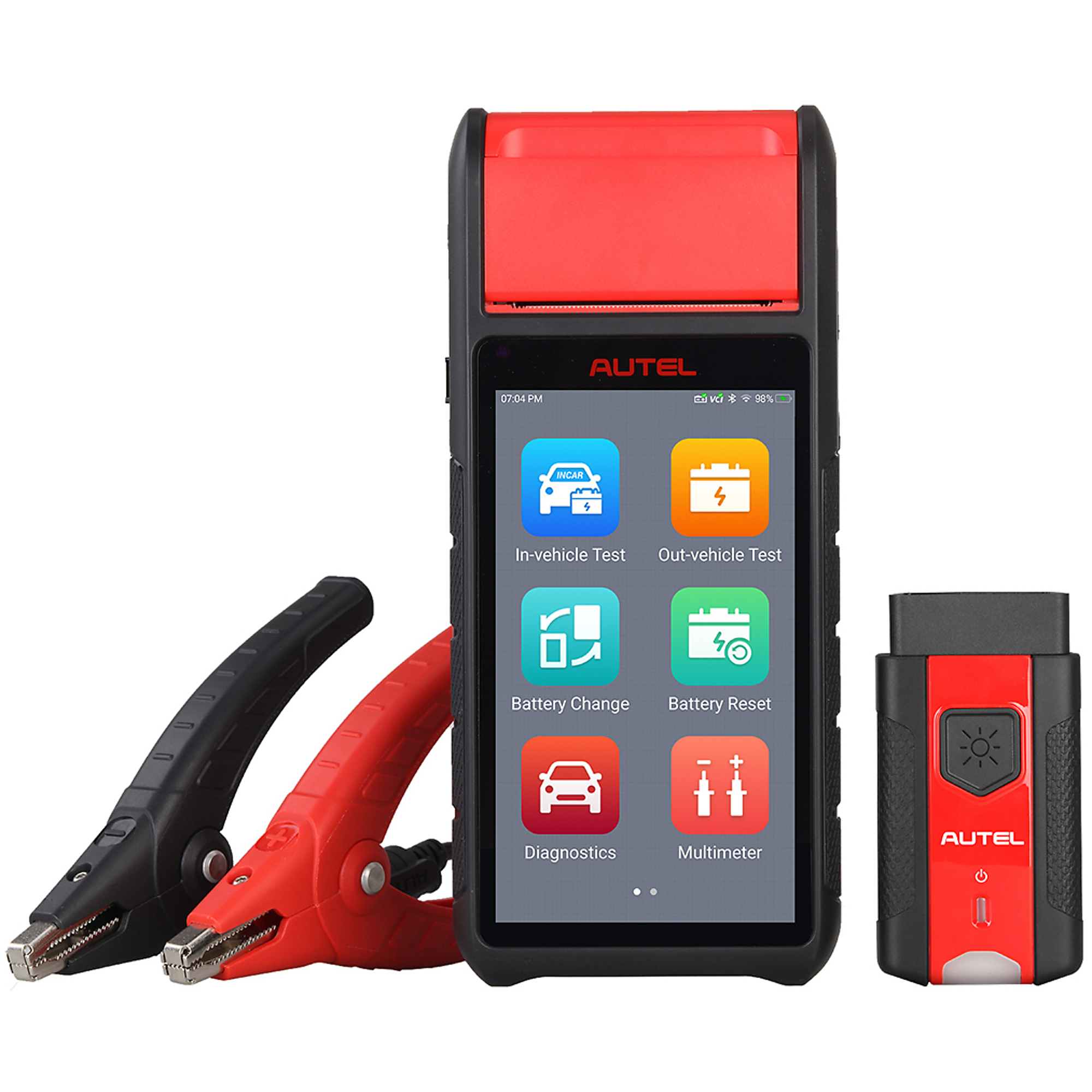 Autel Touchscreen Battery and Electrical System Diagnostic Tool — Android-Based, Wi-Fi, AutoVIN, Built-In Thermal Printer, Model# BT608
